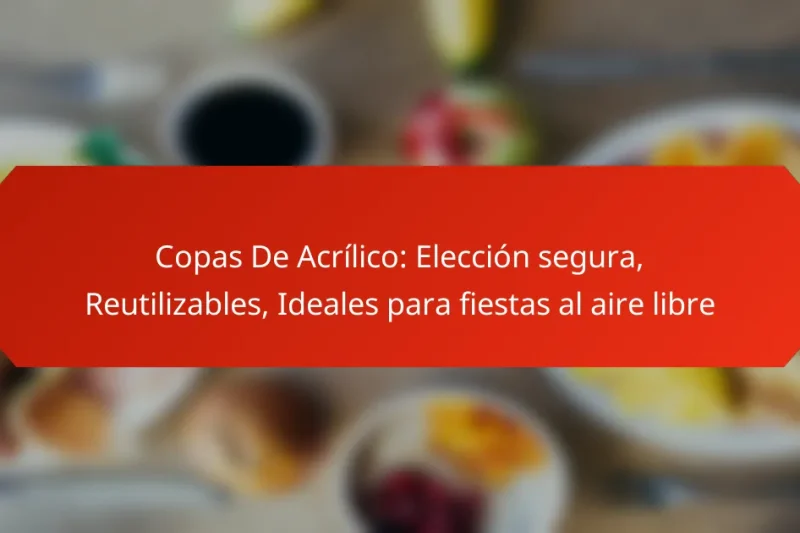 Copas De Acrílico: Elección segura, Reutilizables, Ideales para fiestas al aire libre