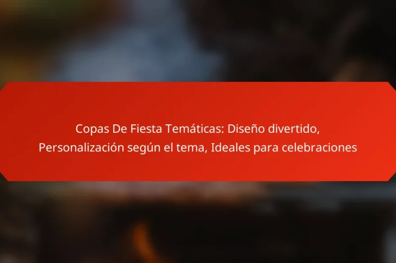 Copas De Fiesta Temáticas: Diseño divertido, Personalización según el tema, Ideales para celebraciones
