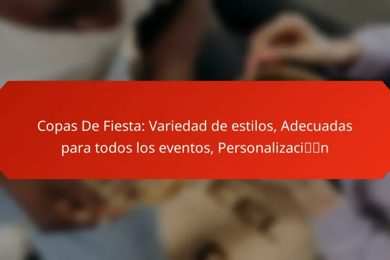 Copas De Fiesta: Variedad de estilos, Adecuadas para todos los eventos, Personalización