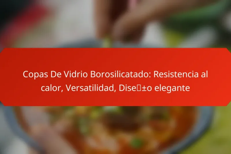 Copas De Vidrio Borosilicatado: Resistencia al calor, Versatilidad, Diseño elegante